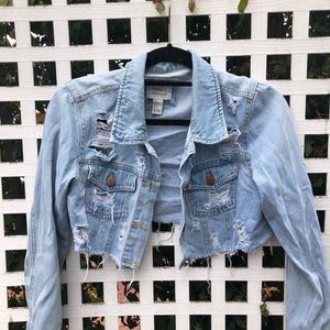 RIPPED & CROPPED JEAN JACKET